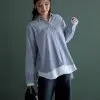 Farzia Stripe Shirt Kode 70667 Blue Denim - Image 2