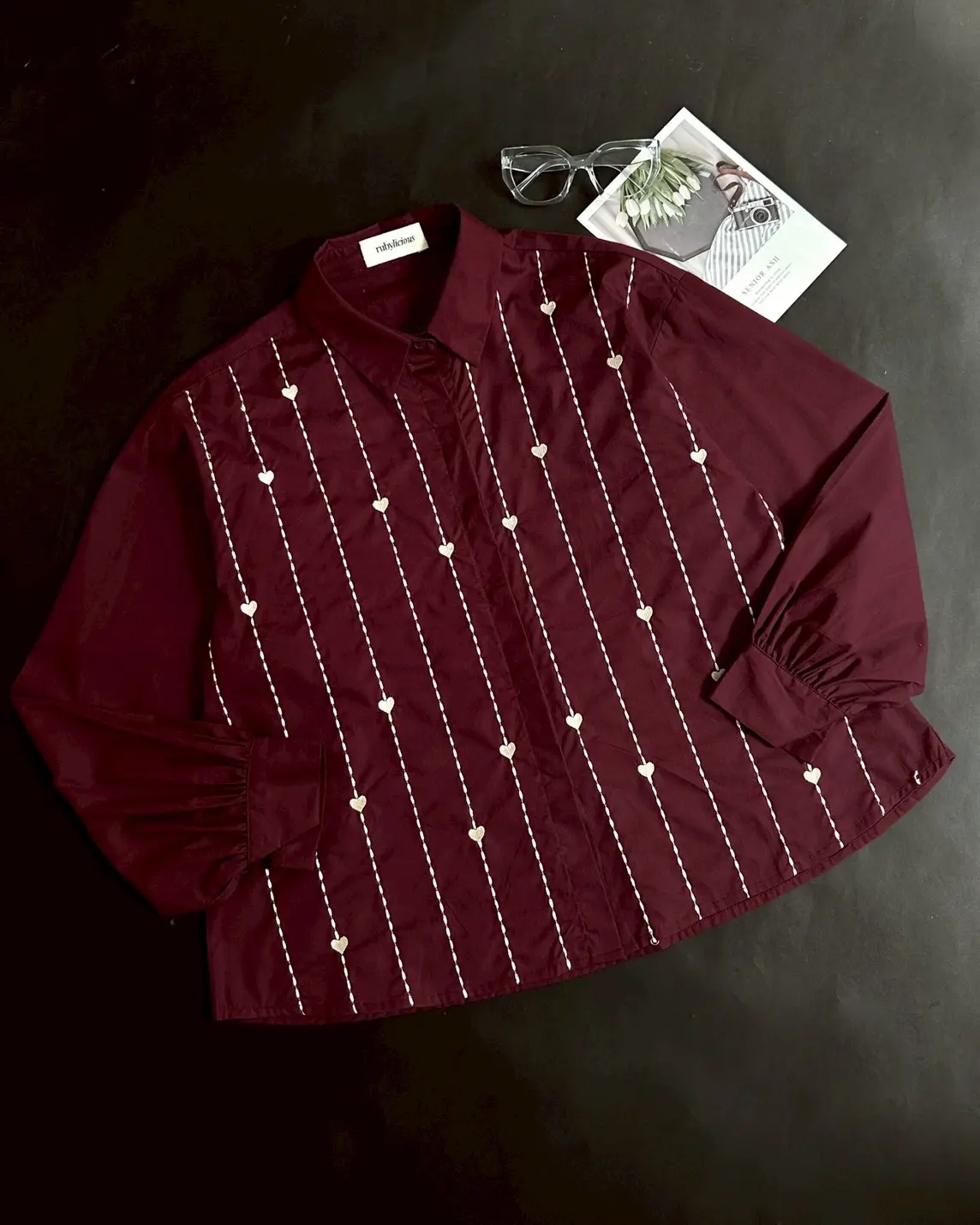 Swain Shirt Kode 20327 Maroon - Image 2