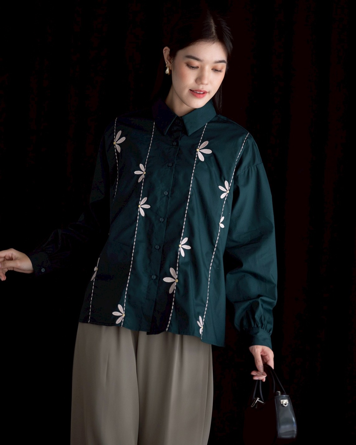 Goutre Shirt Kode 20330 Glass Green