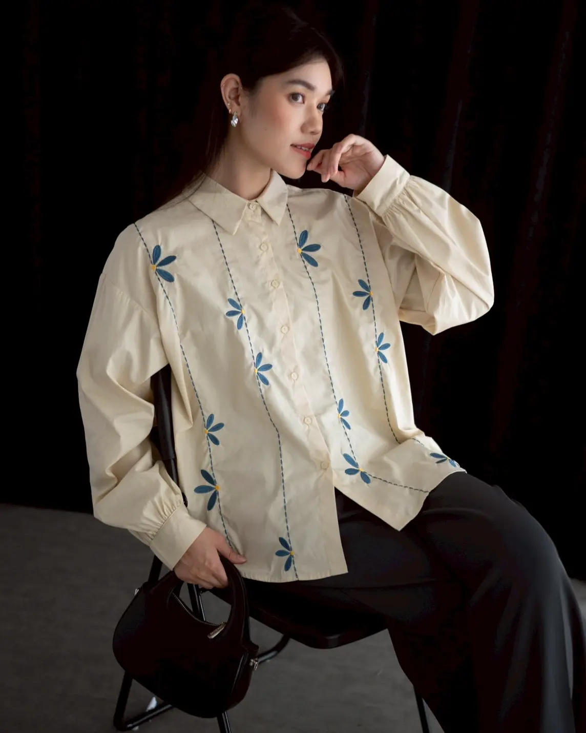 Goutre Shirt Kode 20330 Cream