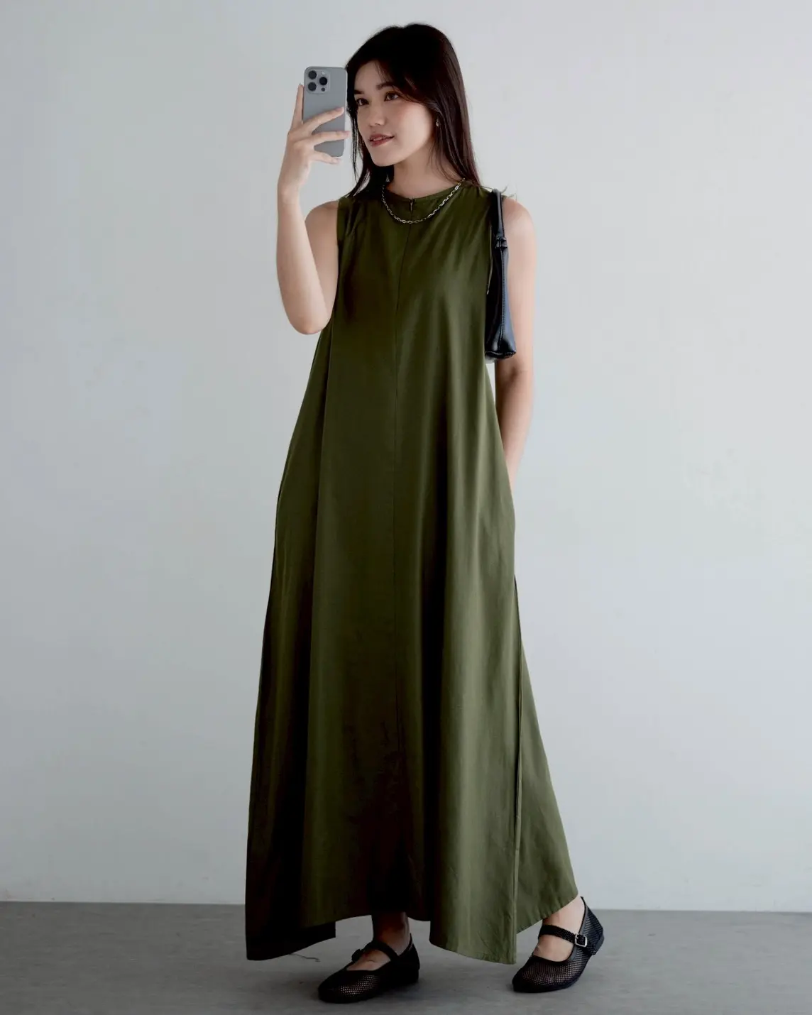 Fuyumi Maxi Dress Kode 6772 Army - Image 2