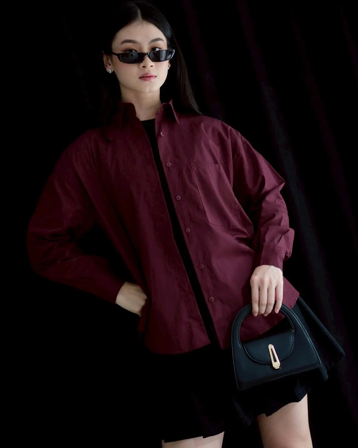 Xabira Shirt Kode 6769 Maroon