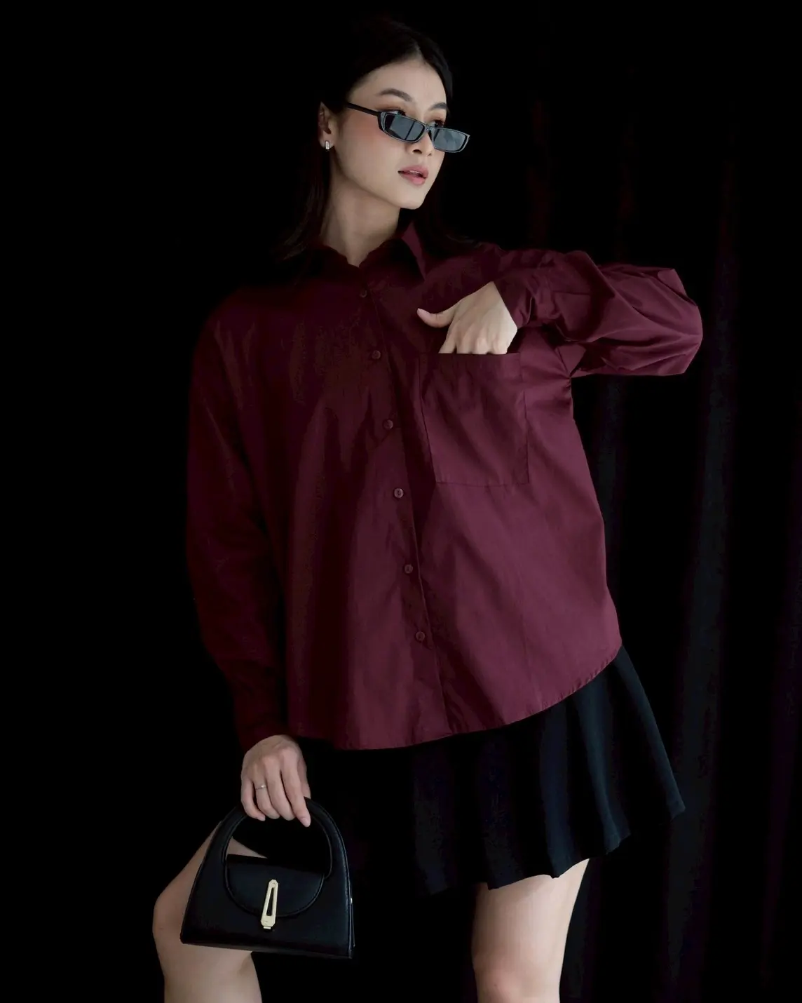 Xabira Shirt Kode 6769 Maroon - Image 2