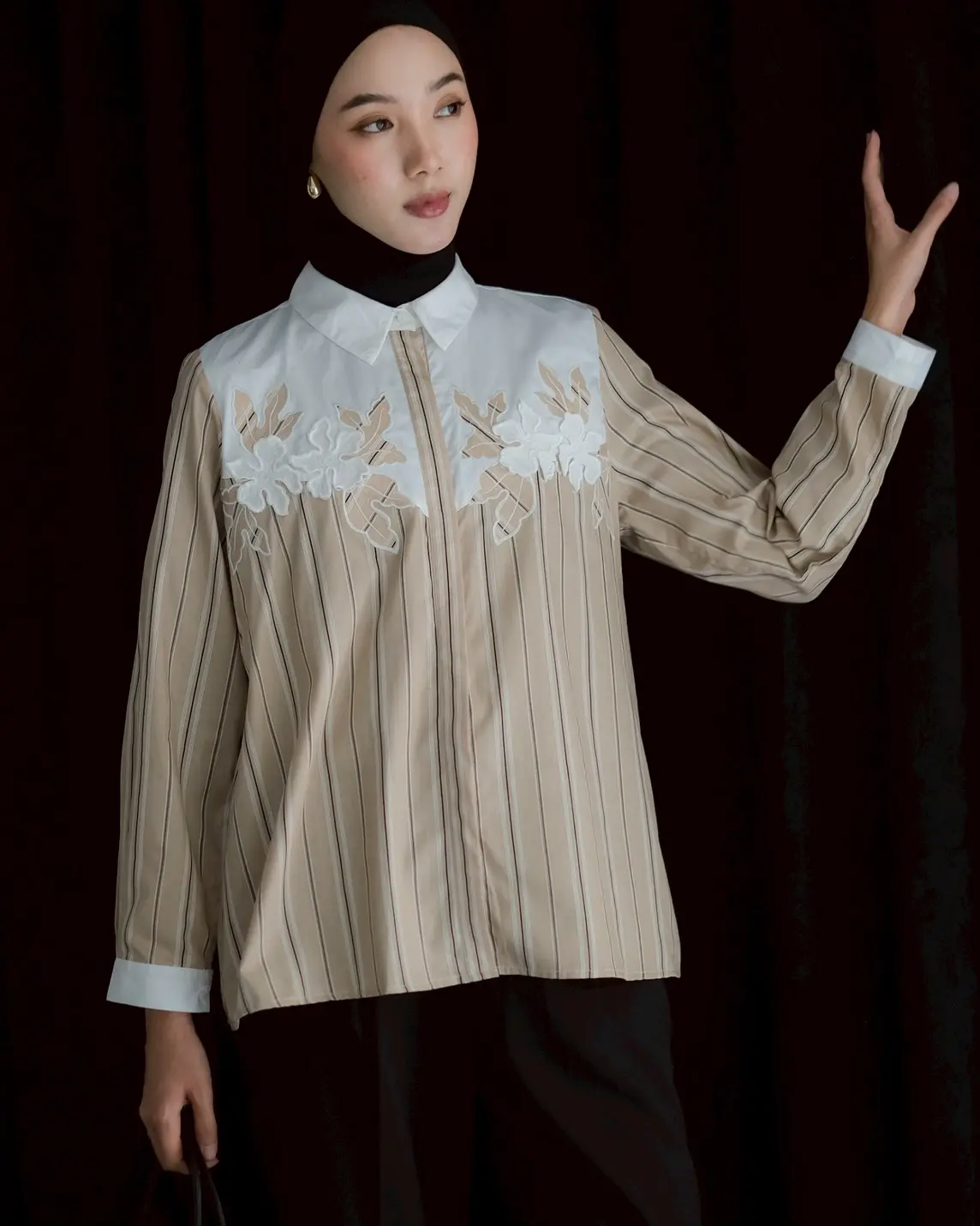 Armita Stripe Shirt Kode 60081 Khaki