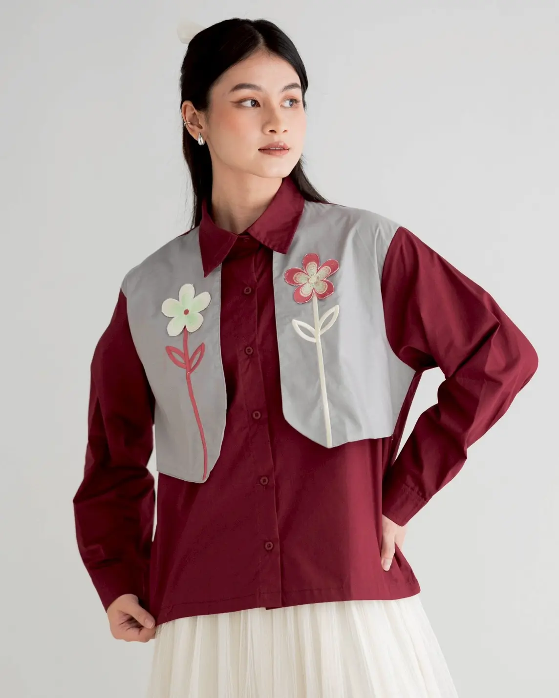Sofia Shirt Maroon