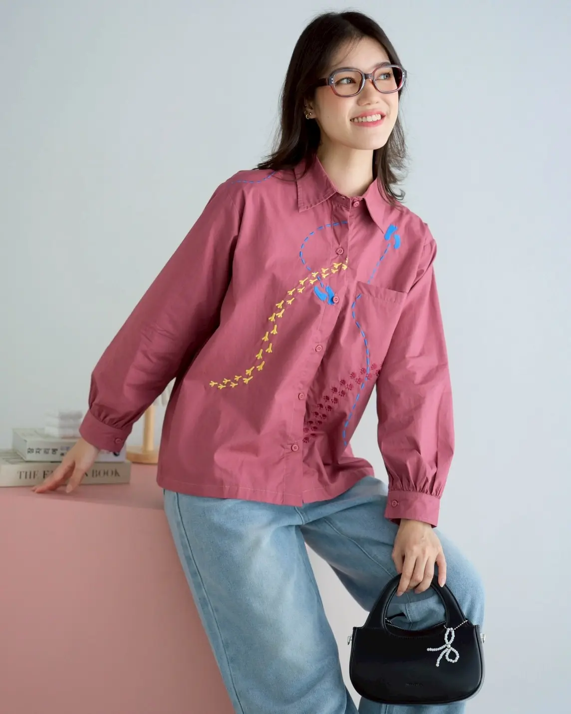 Alternative view of Stepha Shirt Raspberry