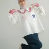 Audre Shirt Kode 1408 Broken White-Red Plum - Image 2