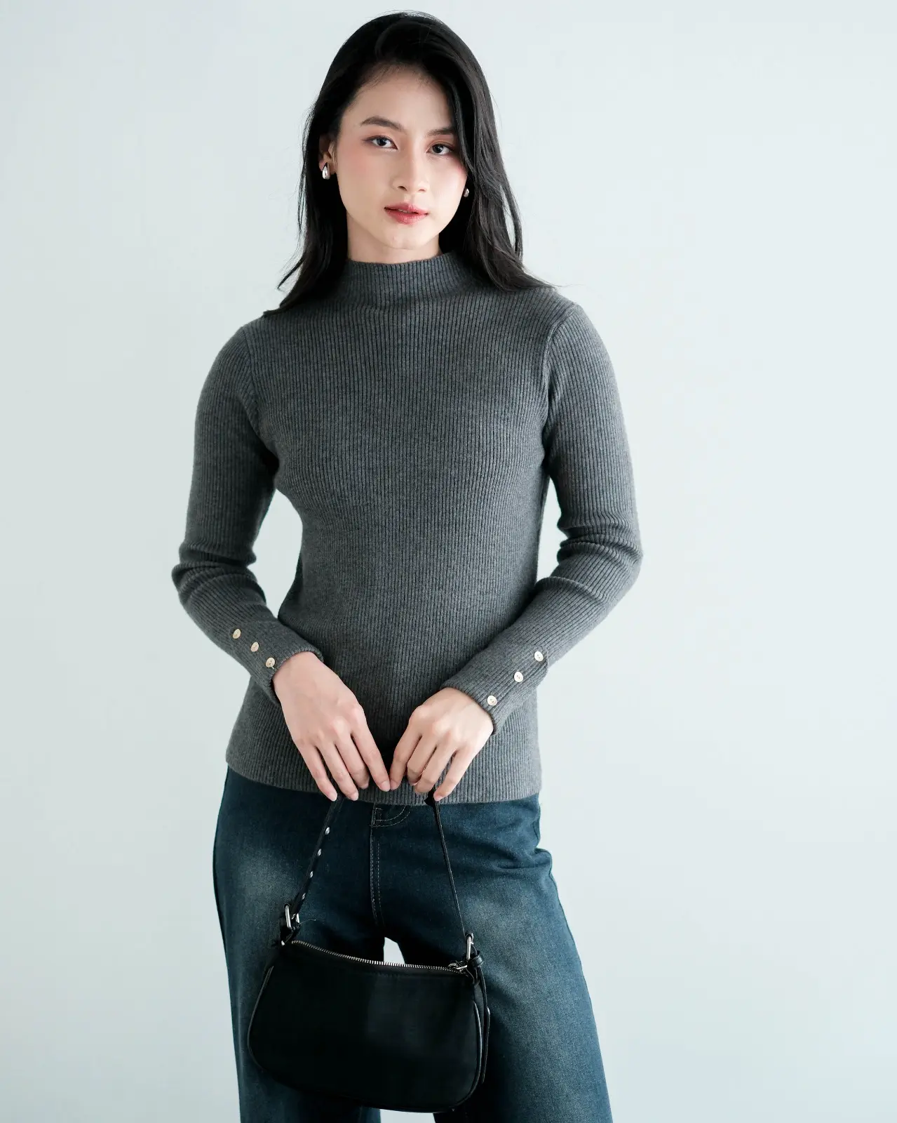 Chaifa Turtleneck Longsleeve Kode 43D Dark Grey