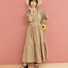 Dotty Maxi Dress Kode 6183 Khaki - Image 2
