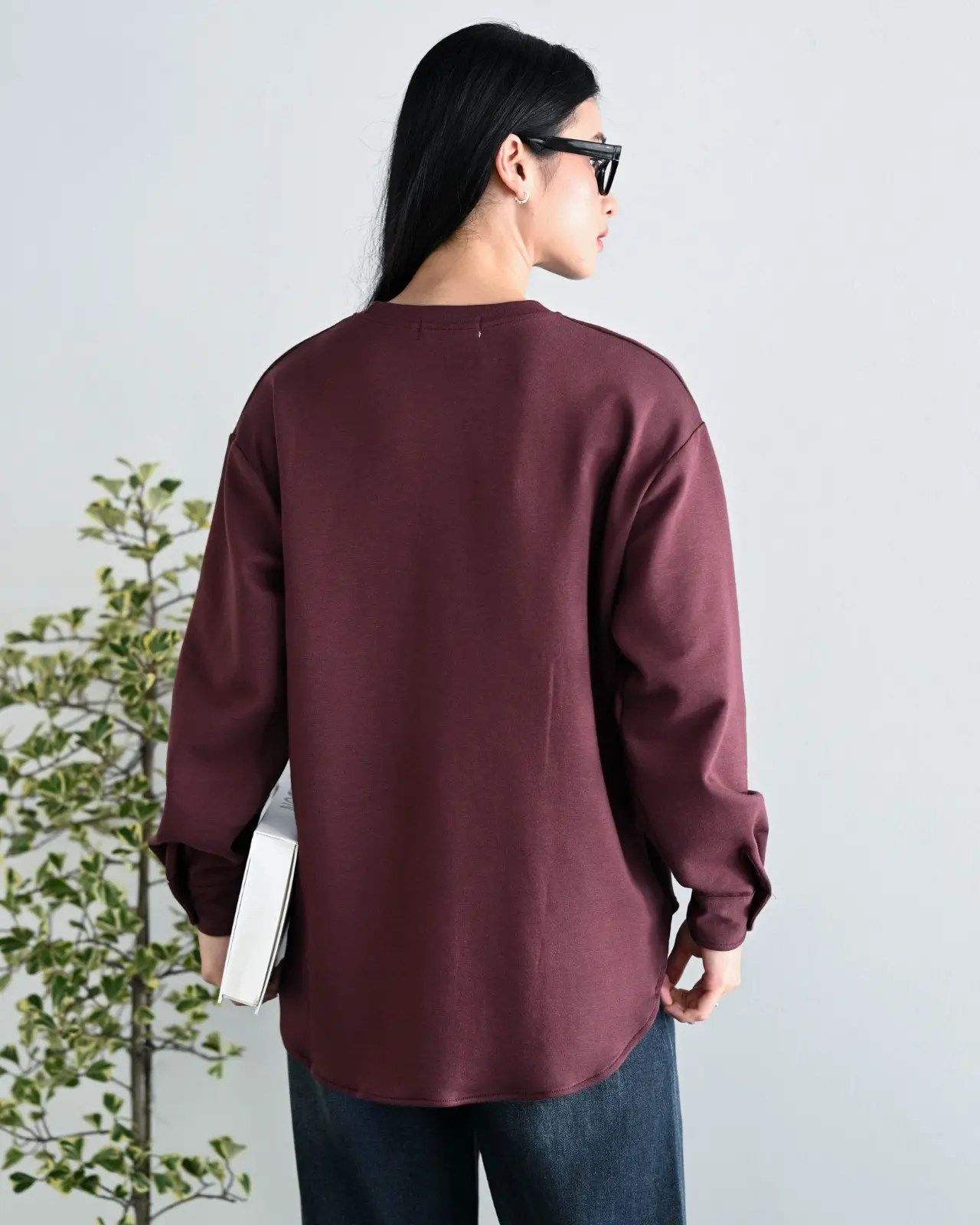 Farida Longsleeve Kode 4239 Burgundy - Image 3