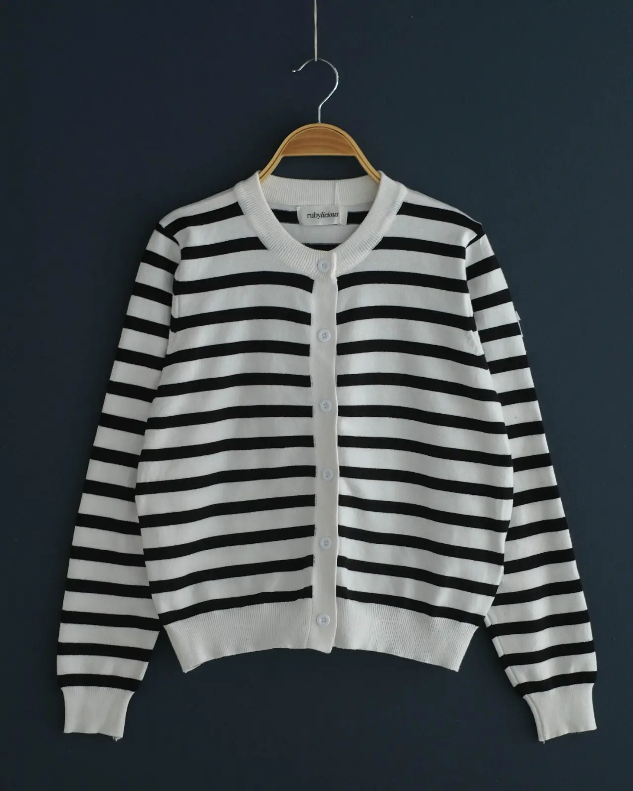 Emera Stripe Cardi Broken White