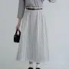 Diora Stripe Skirt Kode 19596 Broken White - Image 3