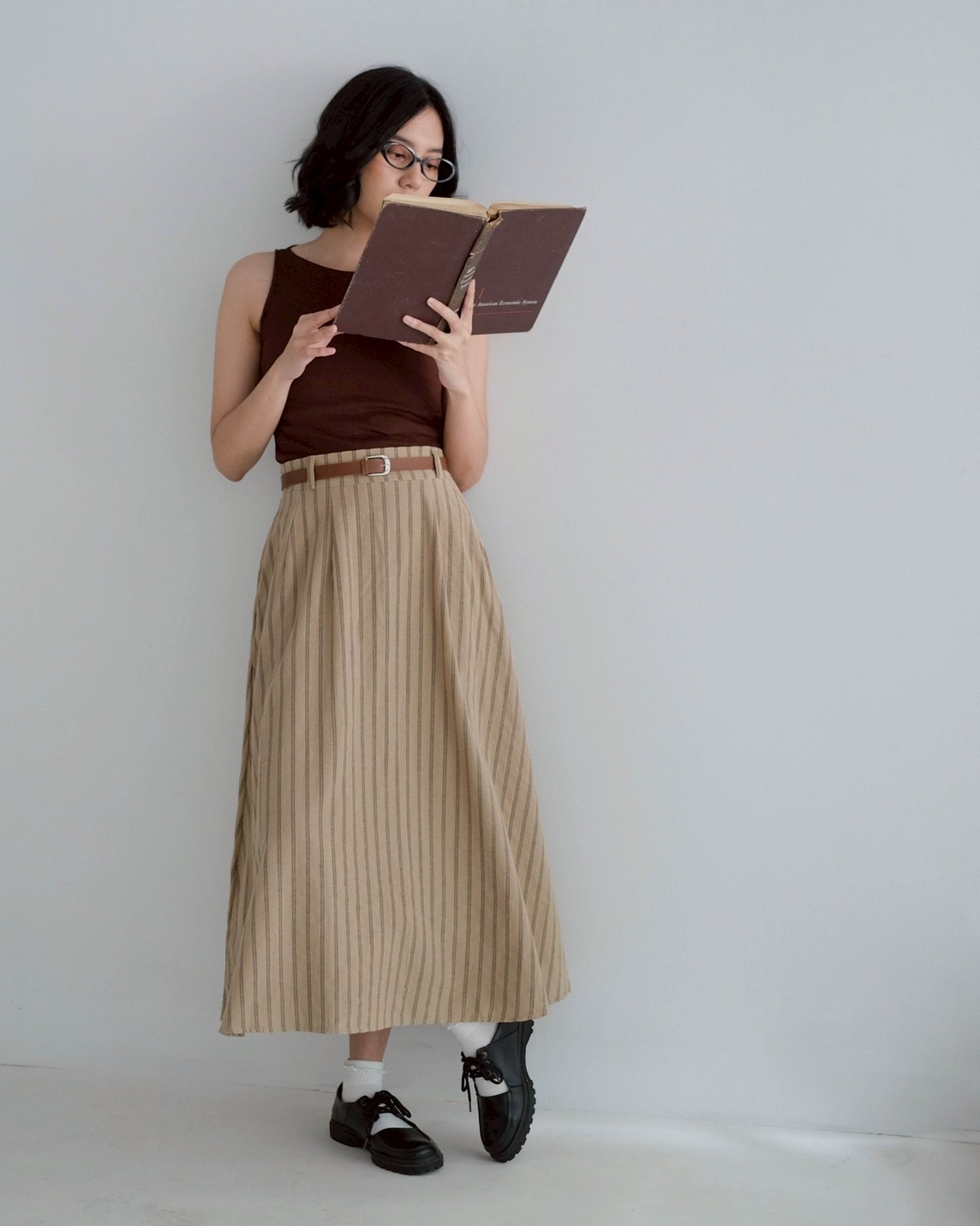 Diora Stripe Skirt Kode 19596 Khaki - Image 3