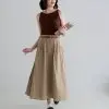 Diora Stripe Skirt Kode 19596 Khaki - Image 2