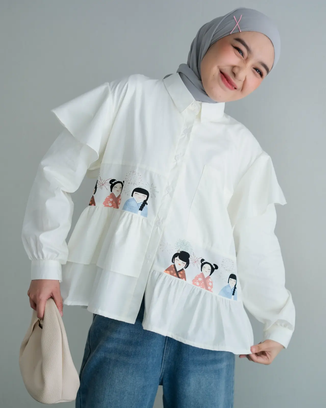 Ayame Shirt Broken White - Image 2