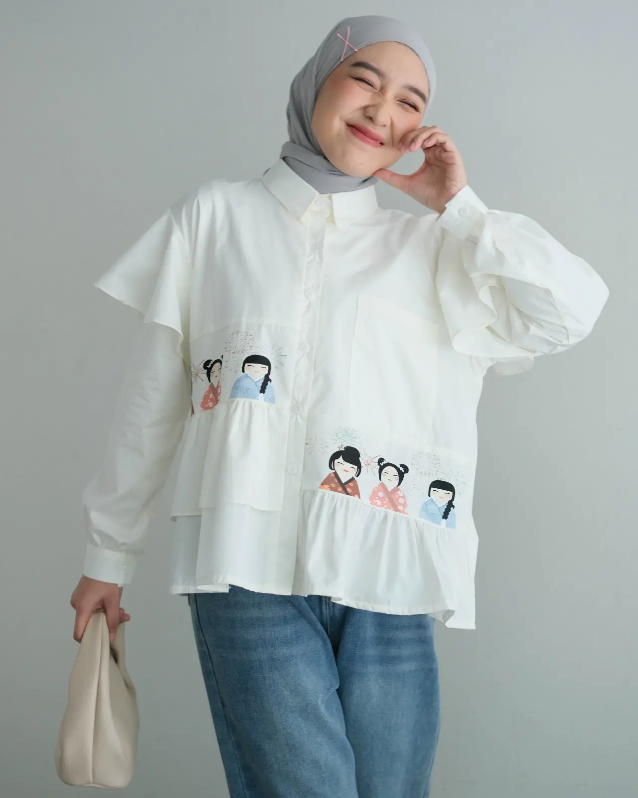 Ayame Shirt Broken White - Image 3