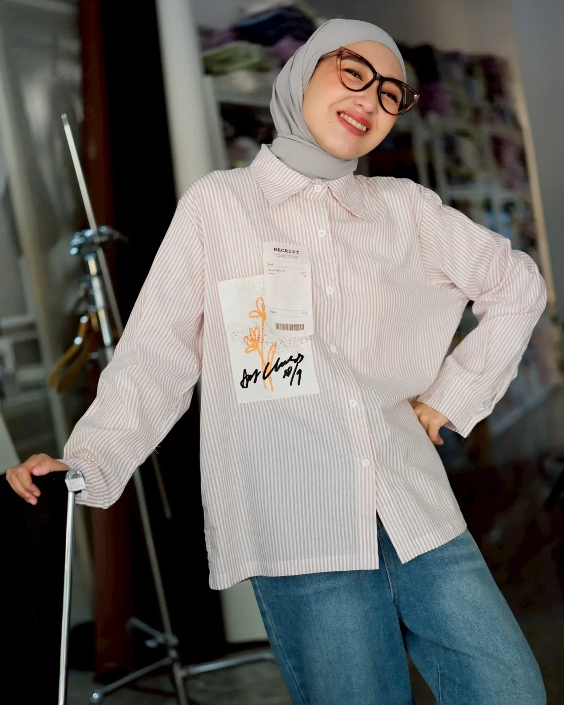 Art Class Stripe Shirt Pink