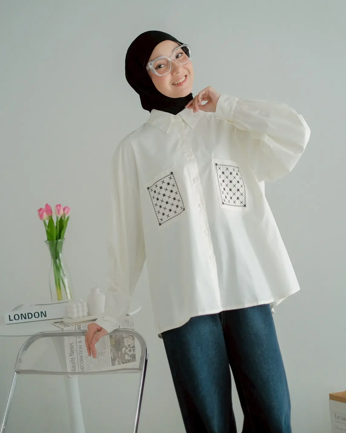 Nivera Shirt Kode 20329 Broken White