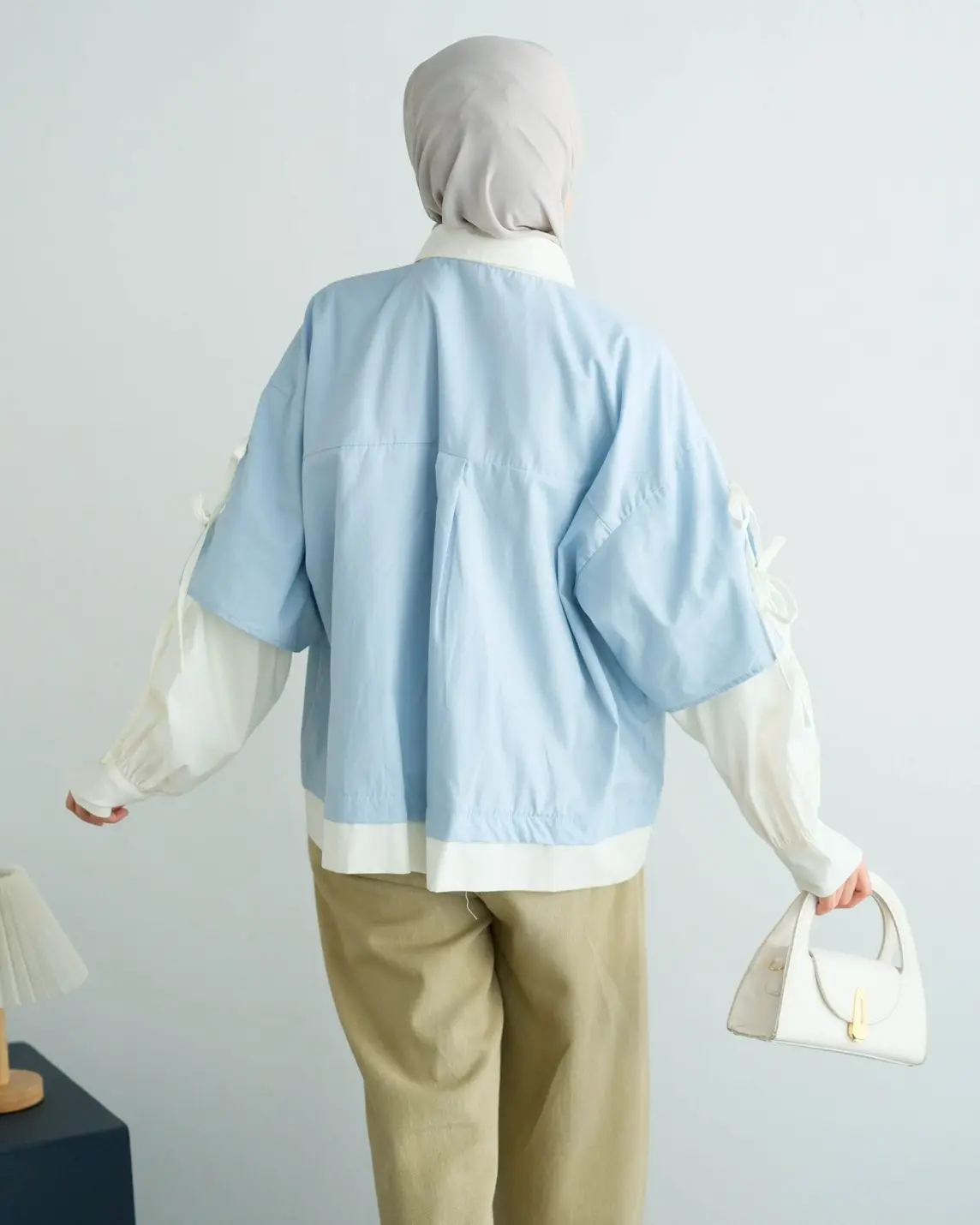 Jinju Shirt Kode 20289 Blue-Broken White - Image 2