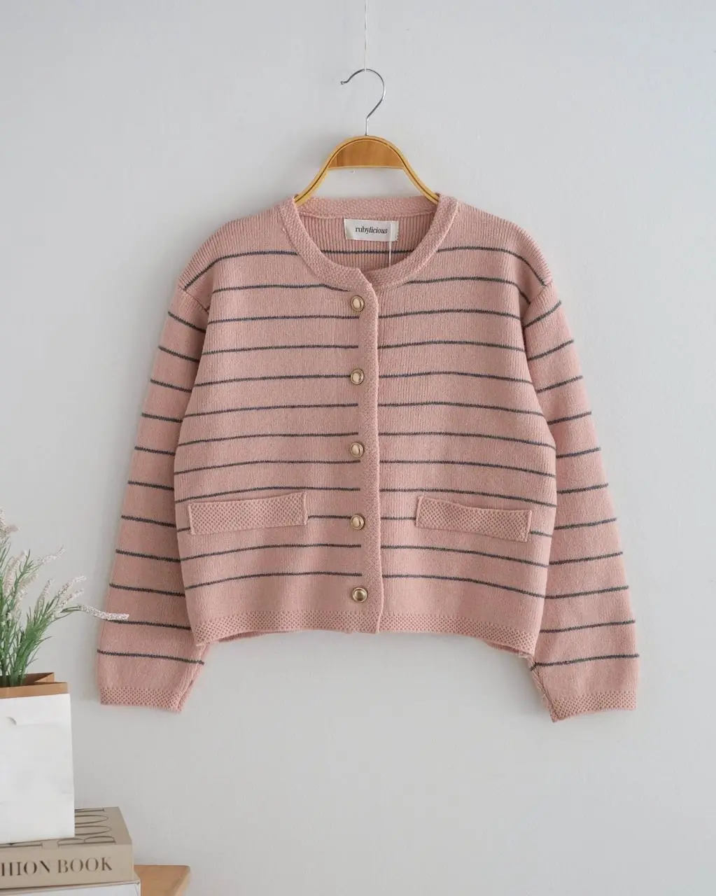 Richika Stripe Cardi Kode 23 Pink