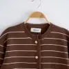 Richika Stripe Cardi Kode 23 Coffee - Image 3
