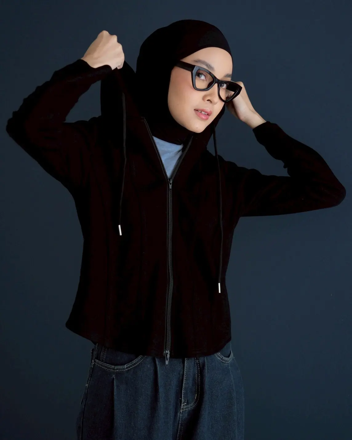 Parisa Hoodie Jacket Kode 298F Black
