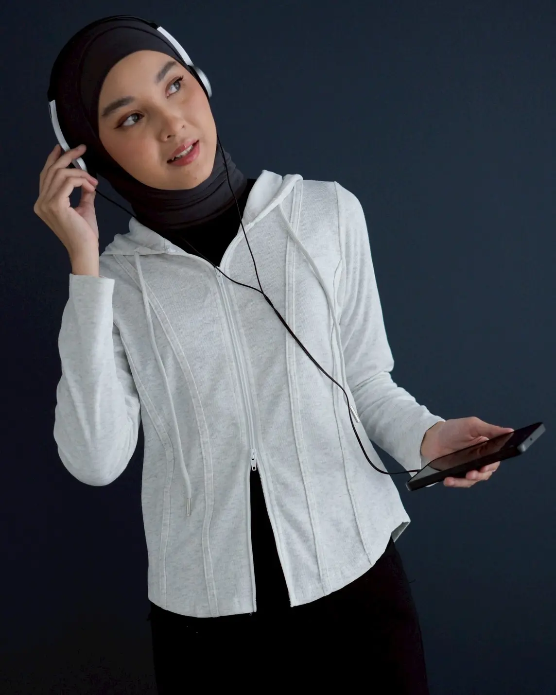 Parisa Hoodie Jacket Kode 298F Misty Grey