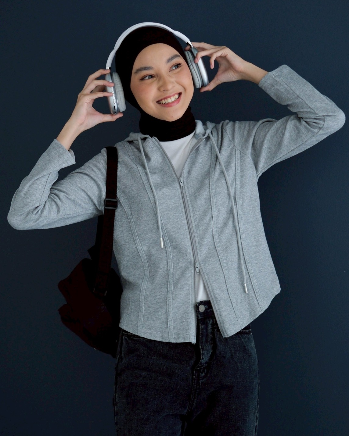 Parisa Hoodie Jacket Kode 298F Grey