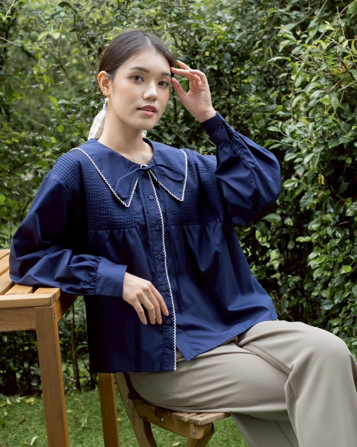 Amela Shirt Kode 1415 Navy - Image 2