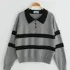 Ciera Stripe Longsleeve Kode 427F Misty Grey