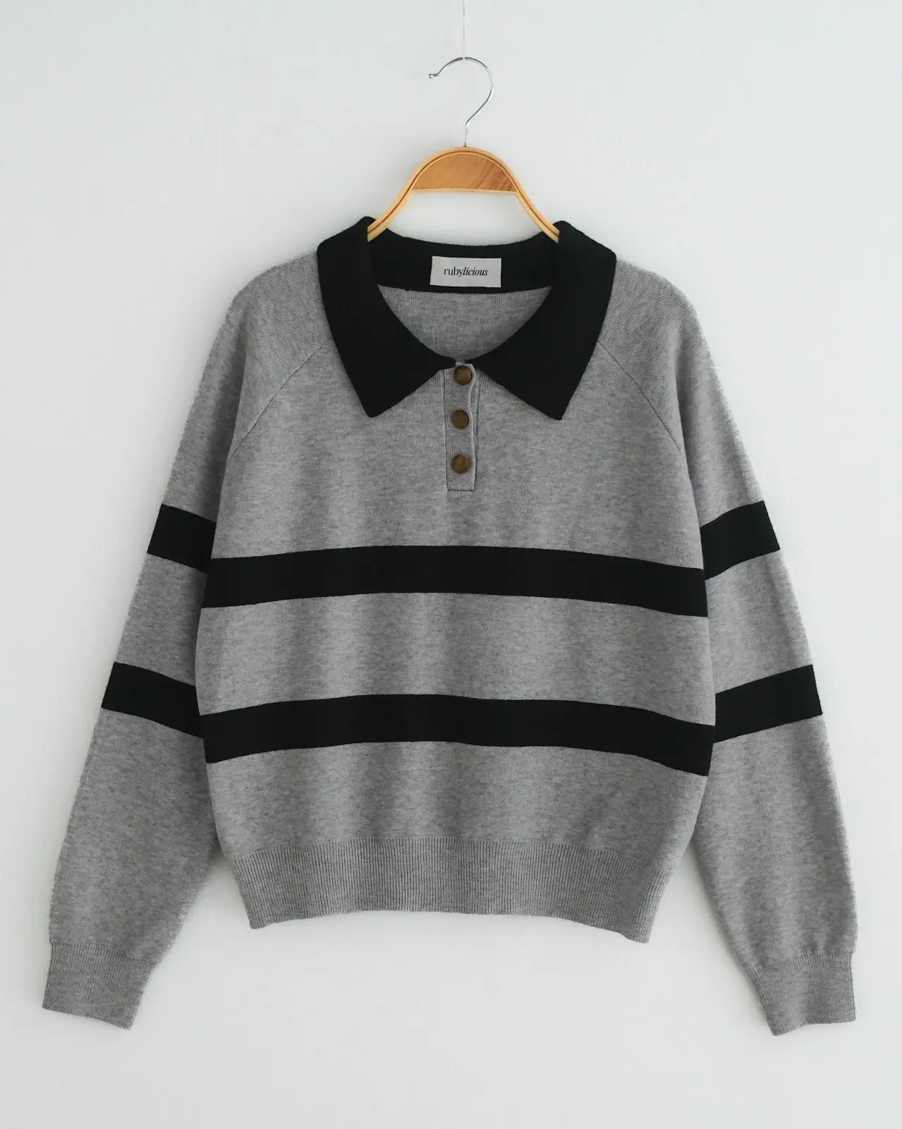 Ciera Stripe Longsleeve Kode 427F Misty Grey