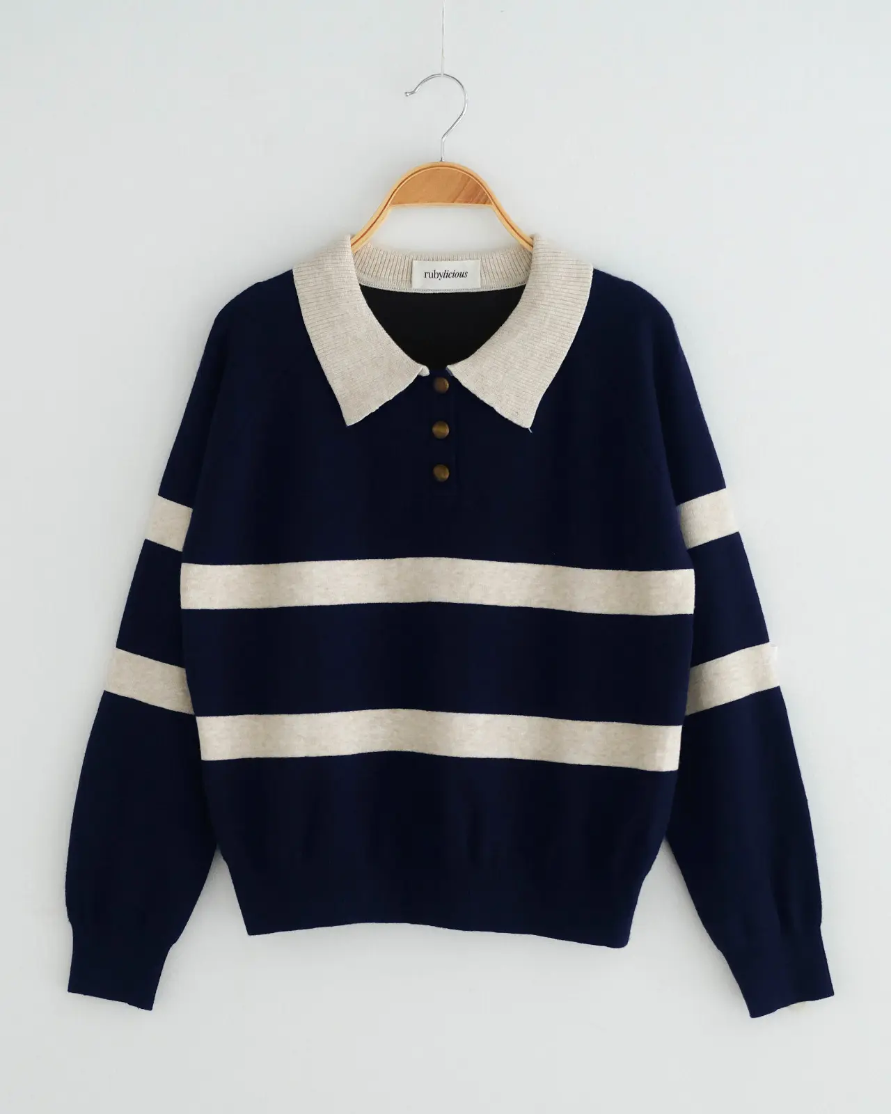 Ciera Stripe Longsleeve Kode 427F Navy