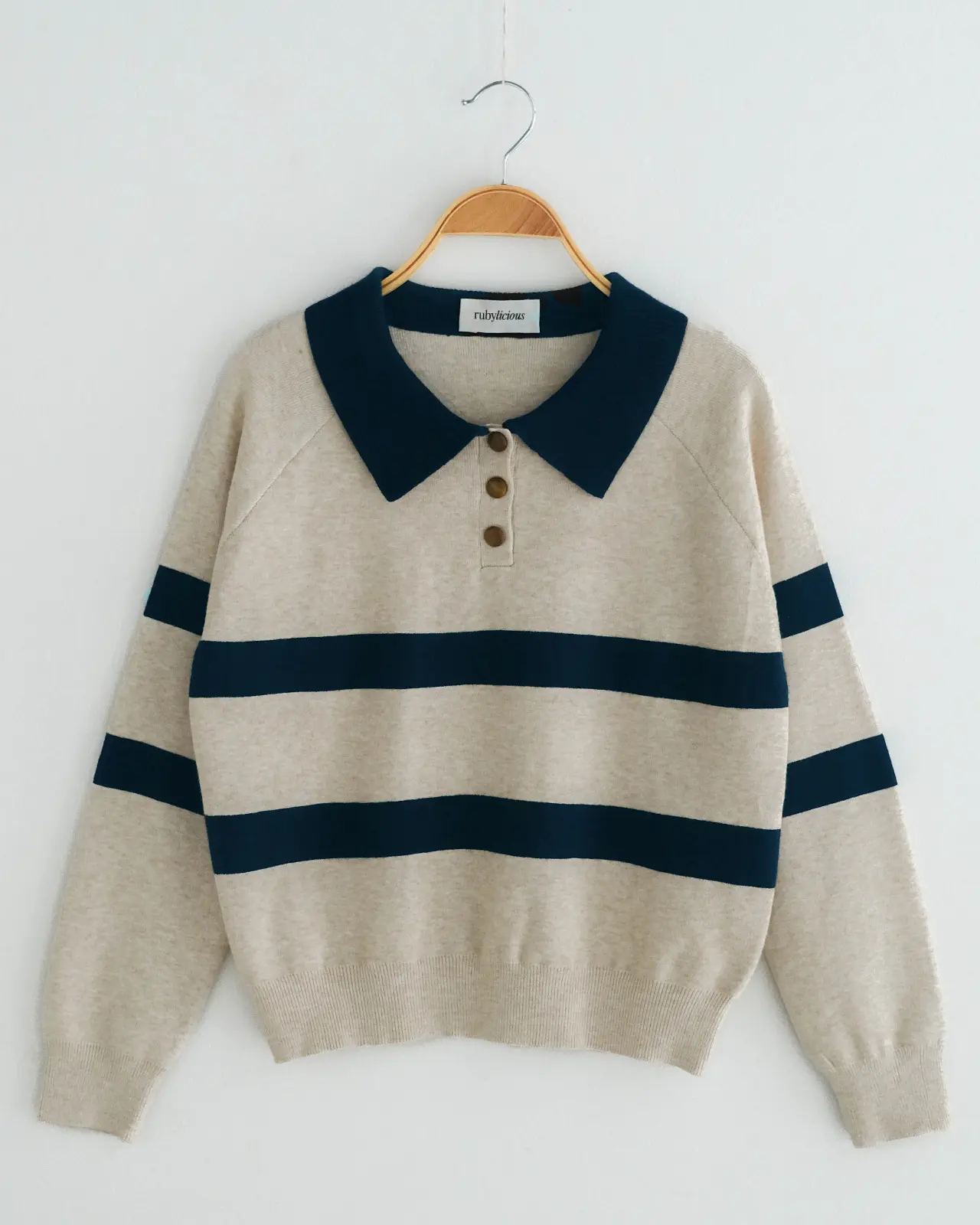 Ciera Stripe Longsleeve Kode 427F Beige