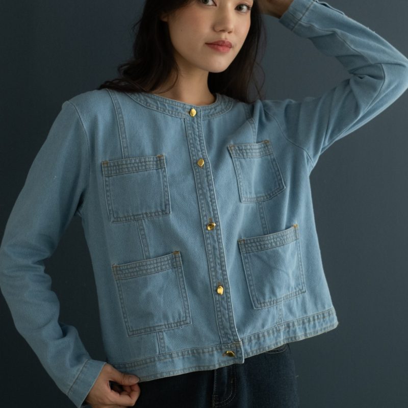 IMERA DENIM JACKET KODE PR1004 LIGHT BLUE