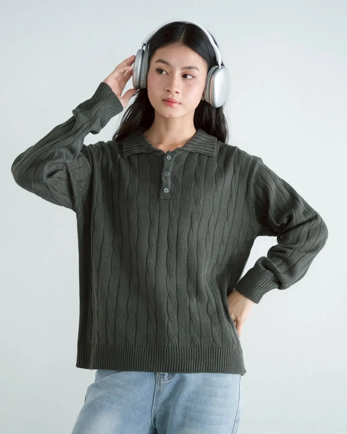 Veralda Sweater Dark Army - Image 3
