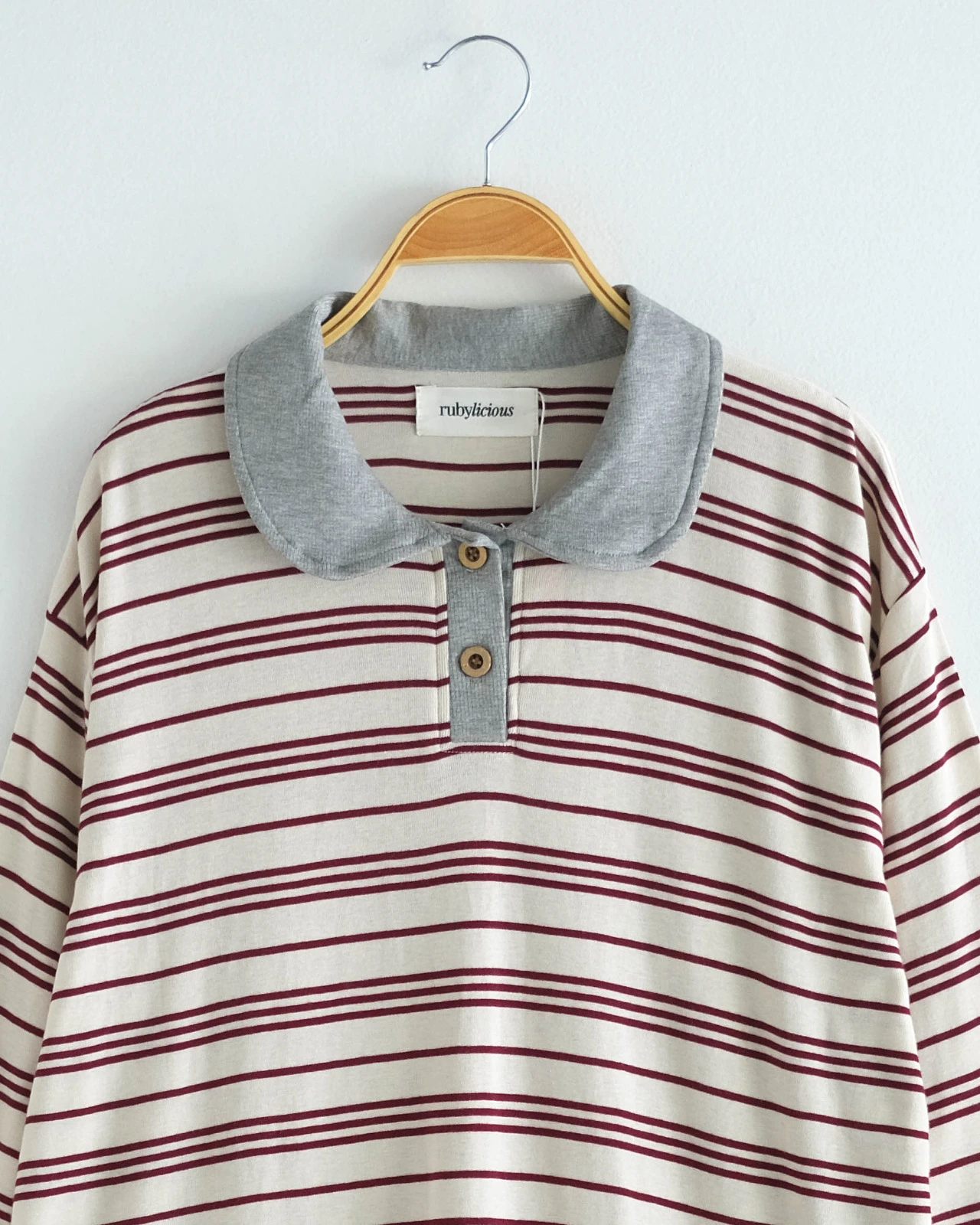 Fera Stripe Longsleeve Kode Ft6294 Grey-Cream - Image 2