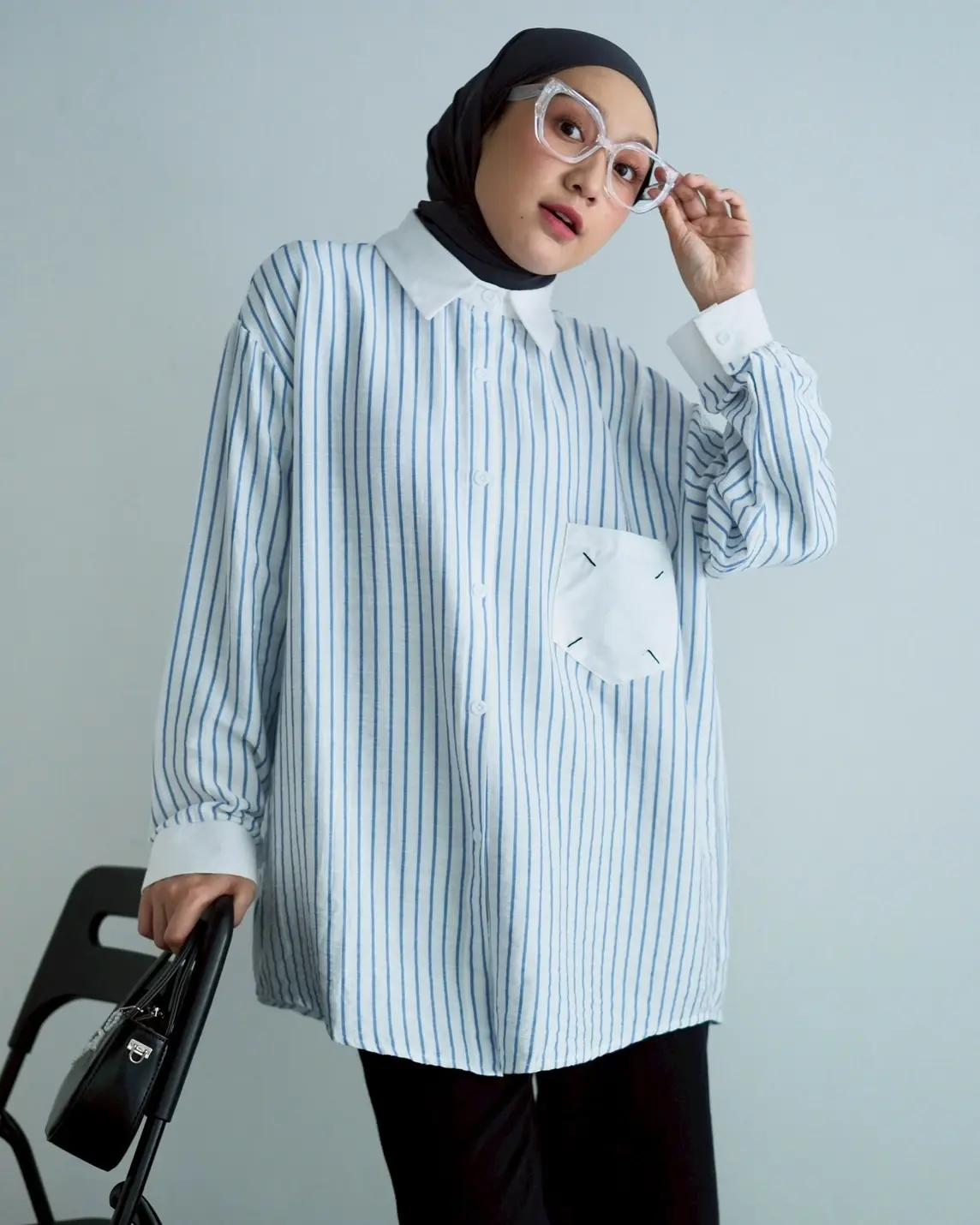 Brieta Stripe Shirt Kode 270G Blue - Image 2