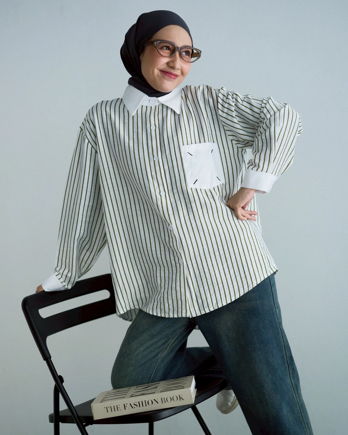 Brieta Stripe Shirt Kode 270G Olive - Image 3