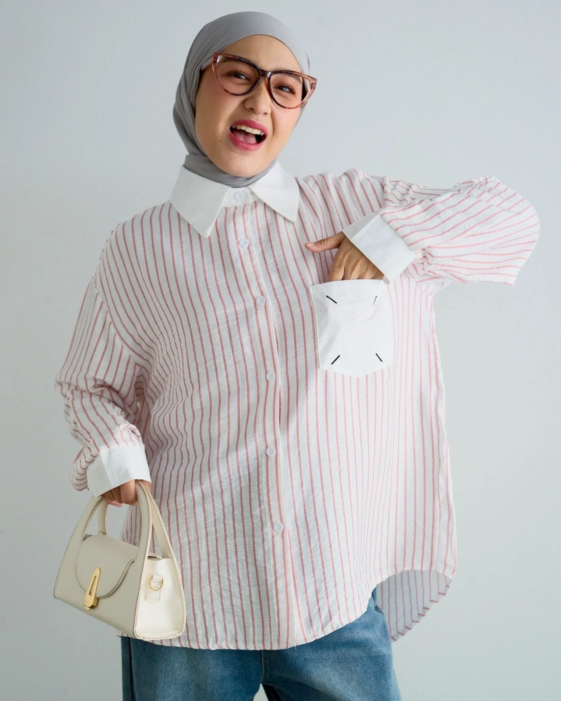 Brieta Stripe Shirt Kode 270G Pink - Image 4