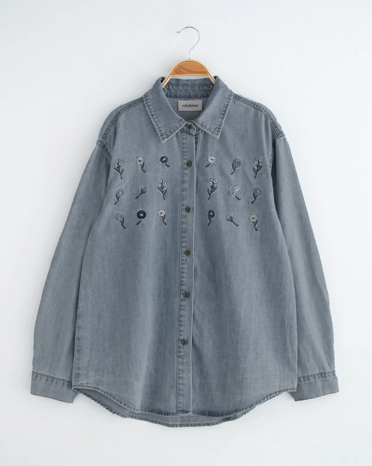 Nataly Denim Shirt Kode 663G Light Blue