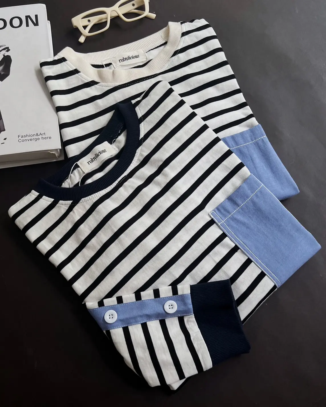 Jaelin Stripe Longsleeve Kode Ft 6274 Broken White - Image 2