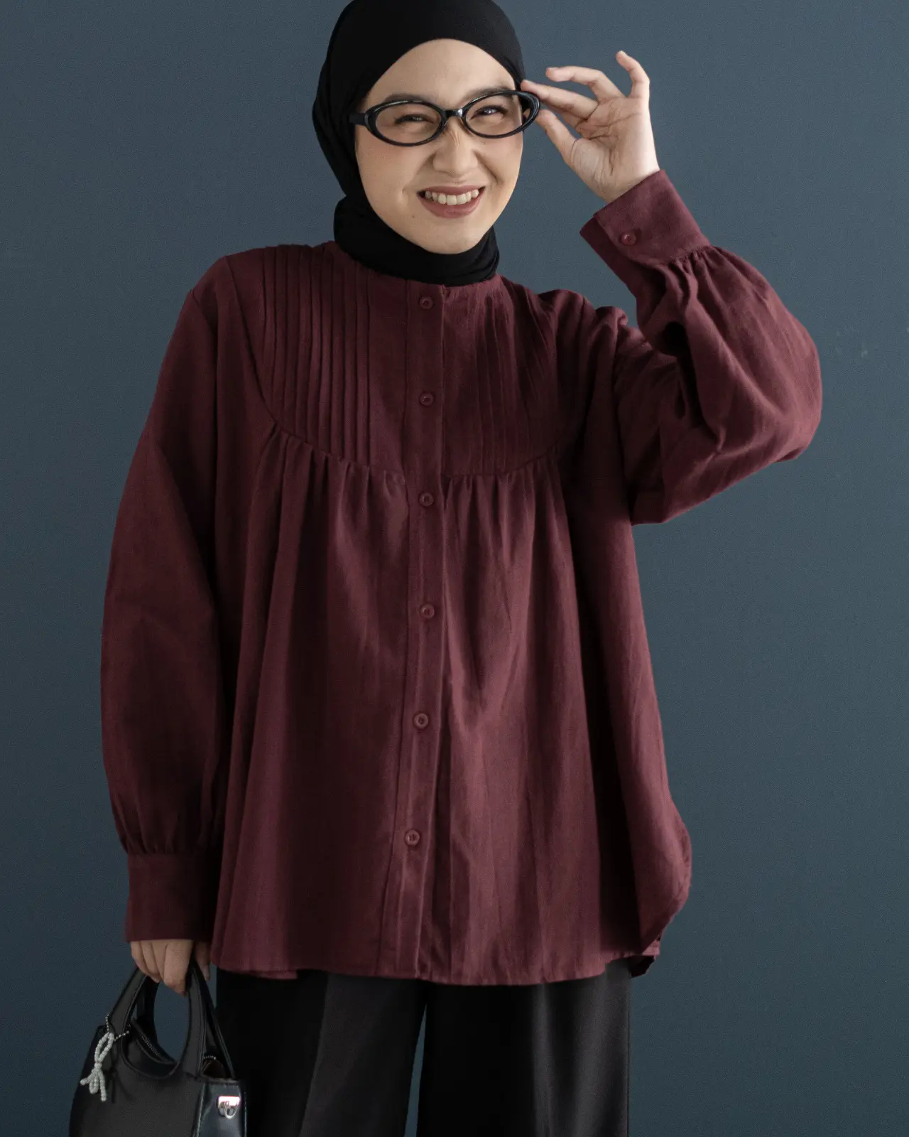 Inez Shirt Kode Mr 2498 Maroon - Image 3