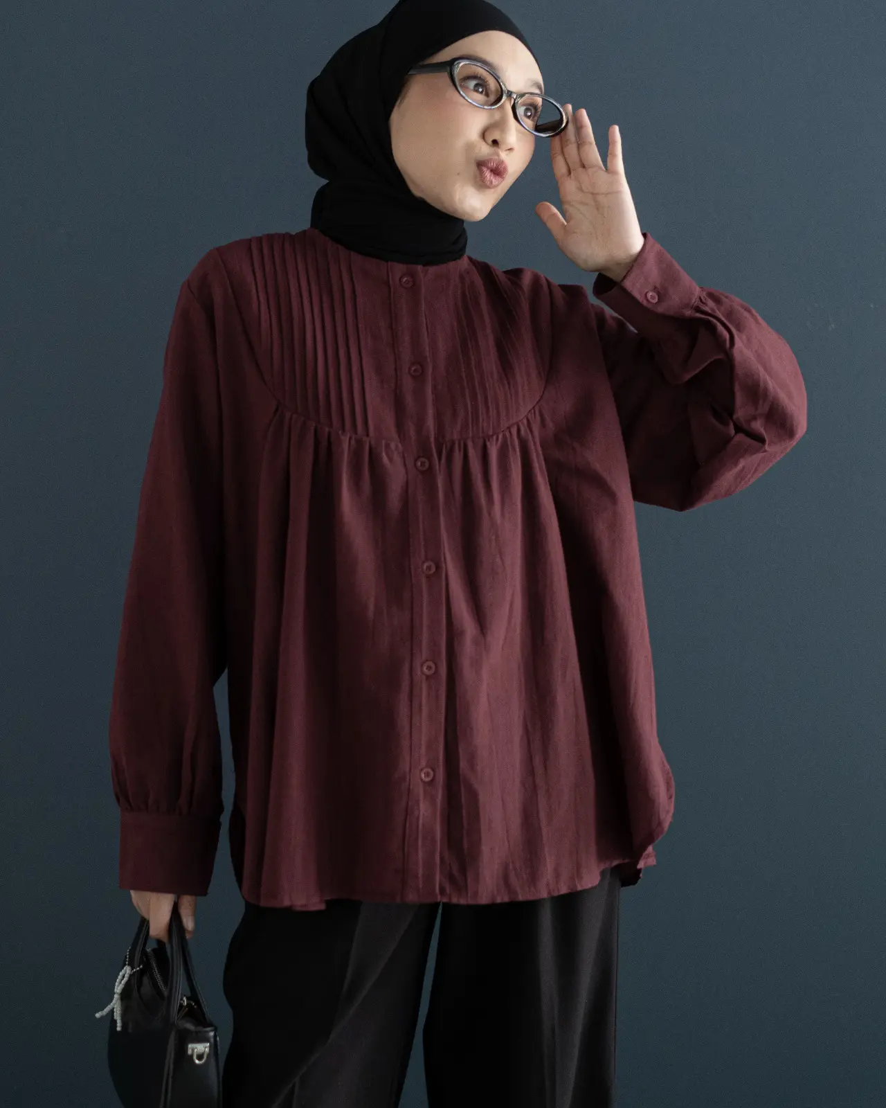 Inez Shirt Kode Mr 2498 Maroon