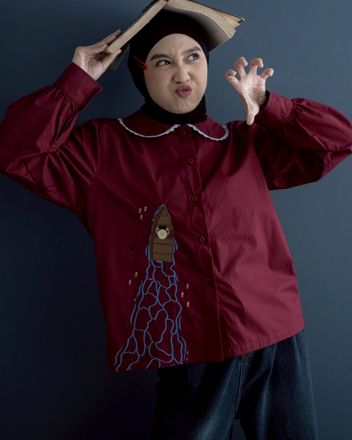 Dipti Shirt Maroon - Image 3