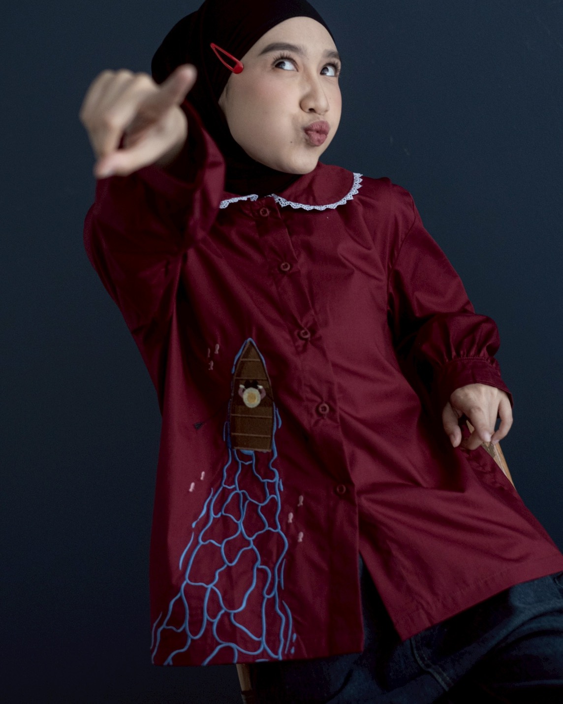 Dipti Shirt Maroon - Image 2