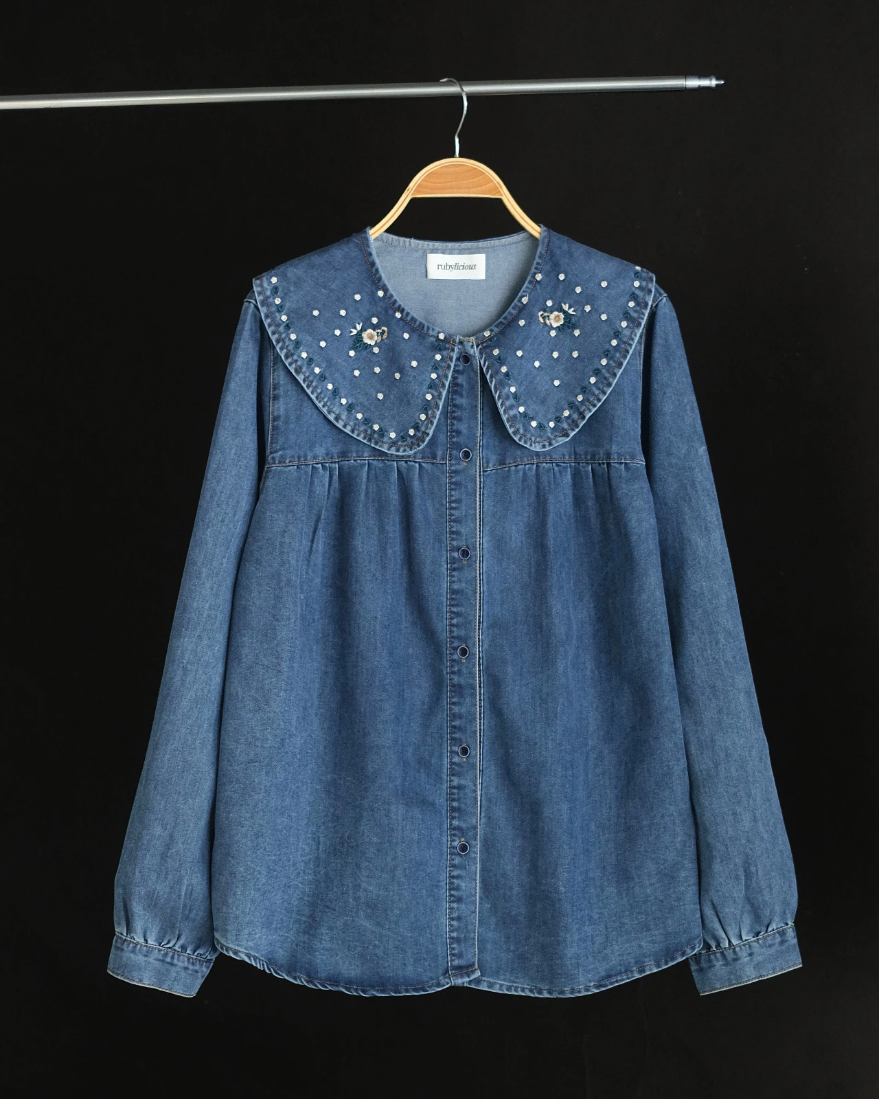 Iqtia Denim Shirt Kode 235G Dark Blue