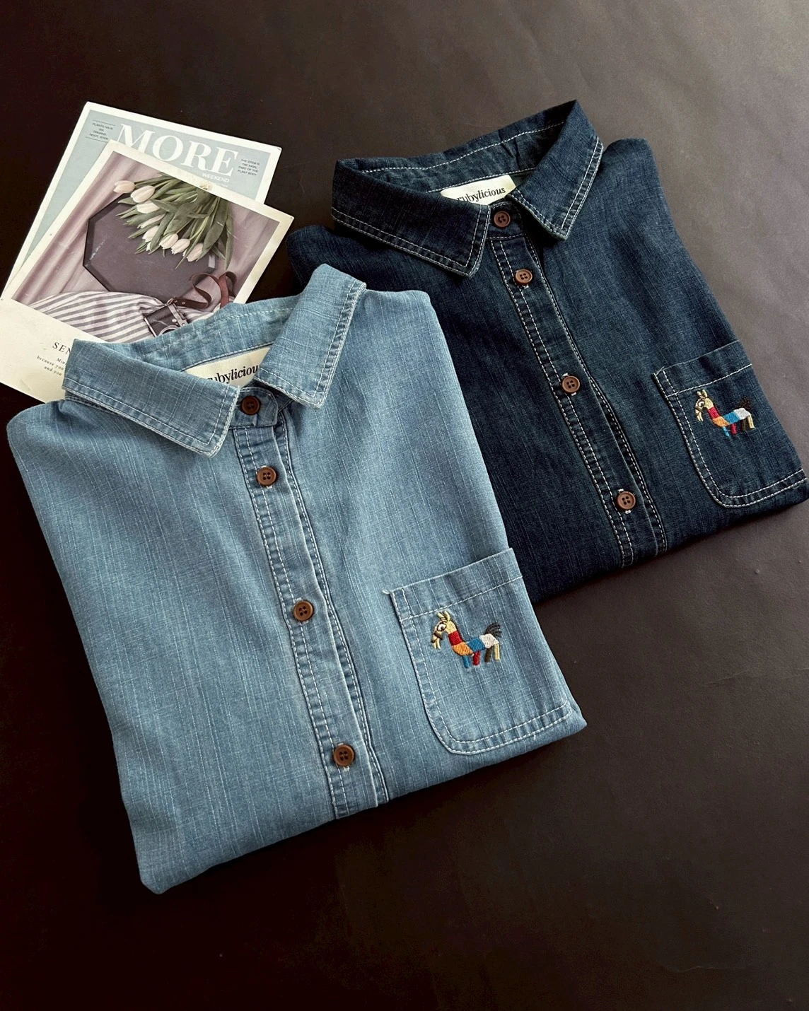 Imoza Denim Shirt Kode 296G Medium Blue - Image 3