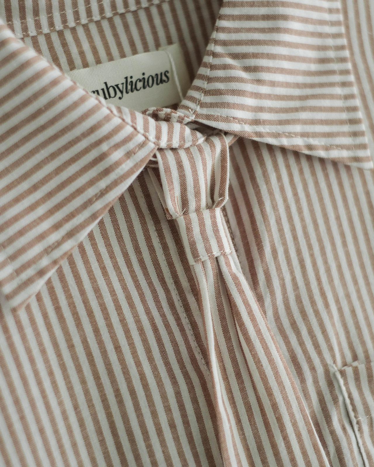Louise Stripe Shirt Khaki - Image 2