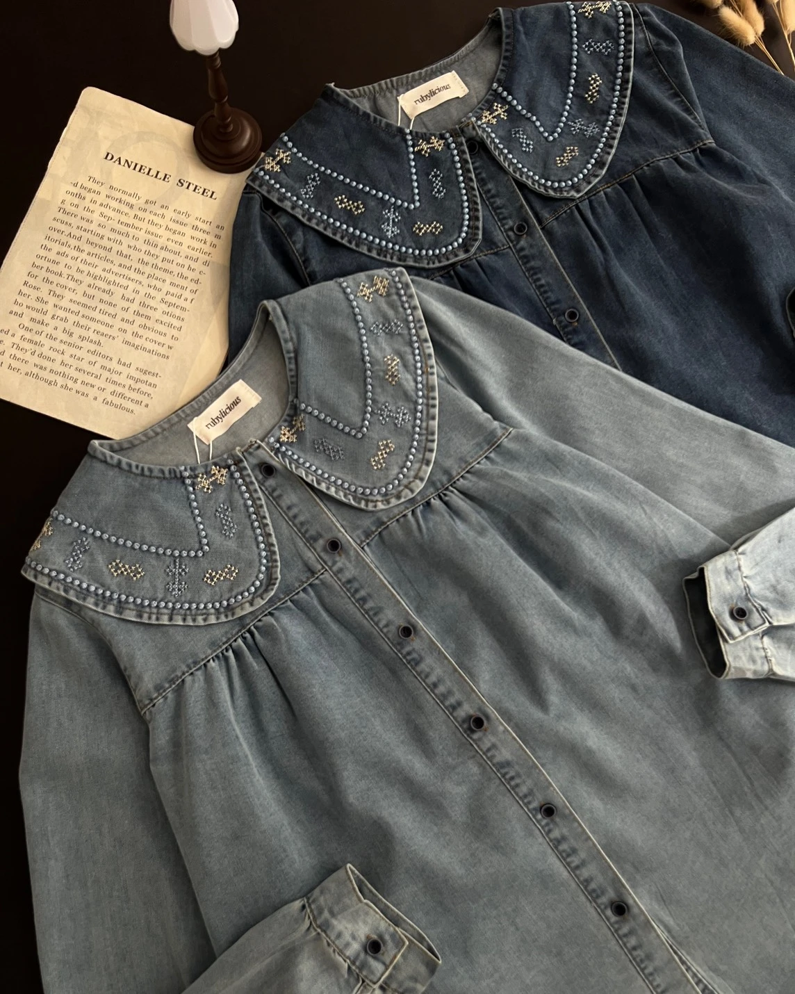 Alvira Denim Shirt Kode 238G Light Blue