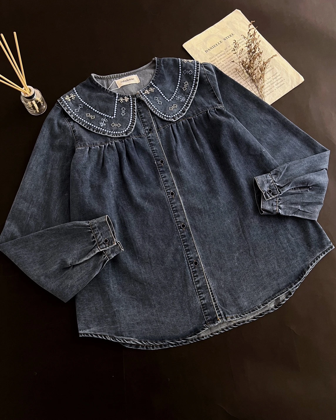 Alvira Denim Shirt Kode 238G Dark Blue - Image 3